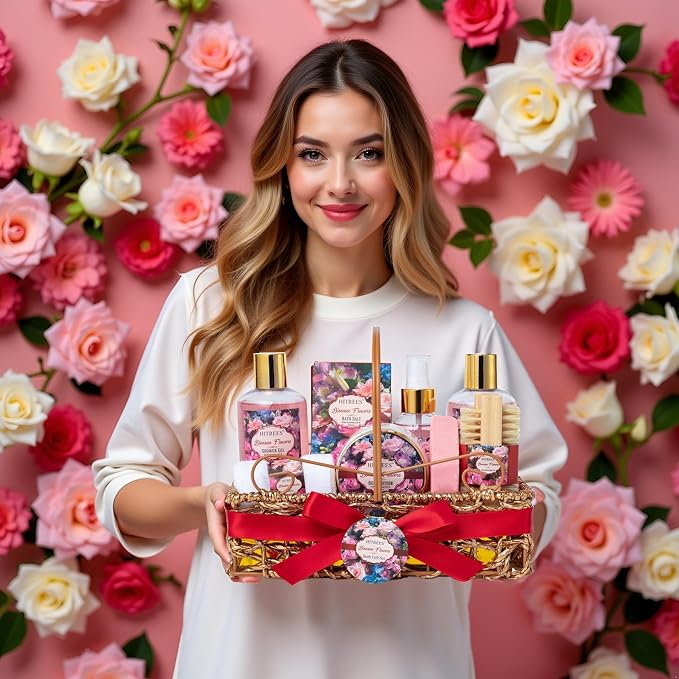 Gifts For Women Gift Basket – 9 Piece Set of ROSE JASMINE Home Spa Set - Image 5