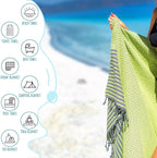 RAY SILVER Turkish Beach Towel – 100% Turkish Cotton 40"x71" Quick Dry - Image 4