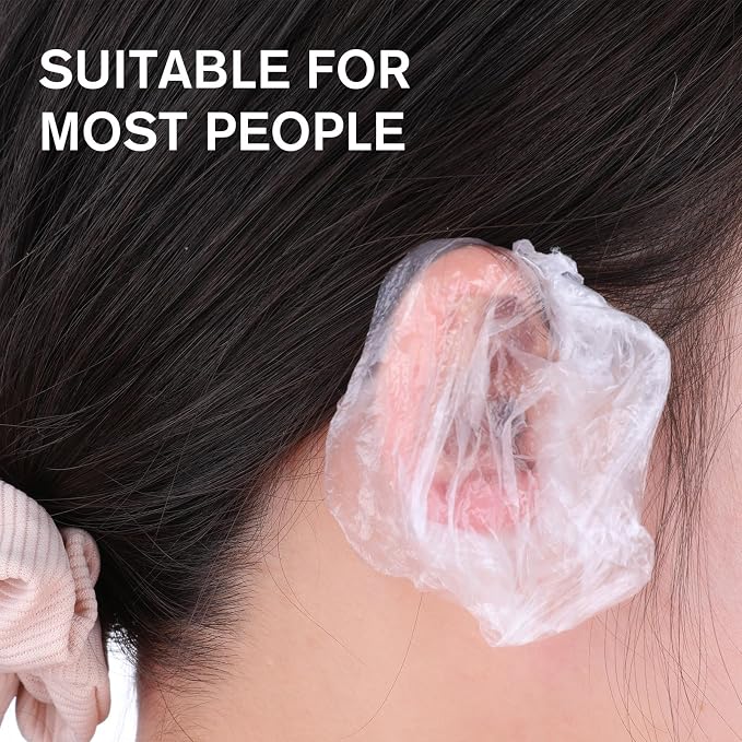 200 Pack Disposable Ear Covers for Shower, Ear Covers for Hair Dye, Waterproof - Image 4