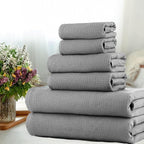 CASA COPENHAGEN Waffle 6Pcs 100% Egyptian Cotton Large Designer Towels Gift - Image 2
