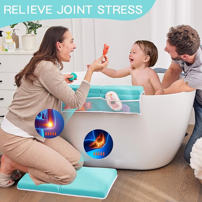 Baby Bath Kneeler and Elbow Rest Pad Set, Bath Kneeling Pad Thick Soft Quick - Image 2