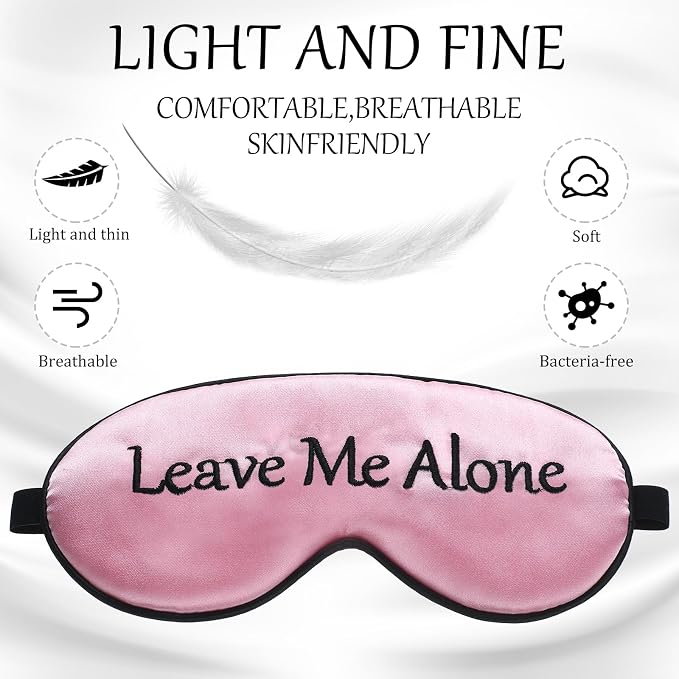 Geyoga 4 Pieces Funny Eye Mask for Sleep Soft Satin Blackout Blindfold - Image 2