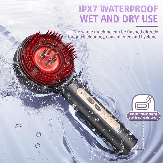 Hair Growth Comb, Electric Scalp Massager Comb, IPX7 Waterproof, Portable - Image 5