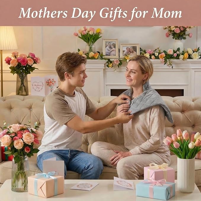 3 lb Weighted Heating Pad for Neck and Shoulders, Mothers Day Gifts for Mom - Image 2