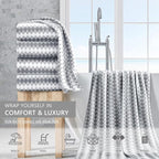 Bath Towel Set Gray 4Pack-35x70 Towel, 600GSM Ultra Soft Microfibers Bathroom - Image 2