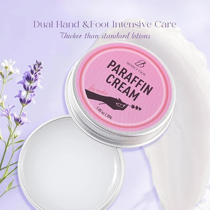 Cold Paraffin Wax Cream for Hands and Feet, Shea Butter Cuticle Balm, Lavender - Image 2