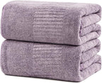 SEISSO Bath Towels 4 Pack Large Bathroom Bamboo Viscose Towels 35” x 63” Plush - Image 4