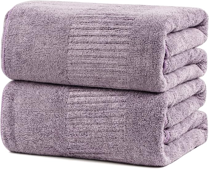 SEISSO Bath Towels 4 Pack Large Bathroom Bamboo Viscose Towels 35” x 63” Plush - Image 4