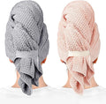 Microfiber Hair Towel Wrap Turban 2 Pack Large | Super Absorbent Quick Dry & by YHPDYL