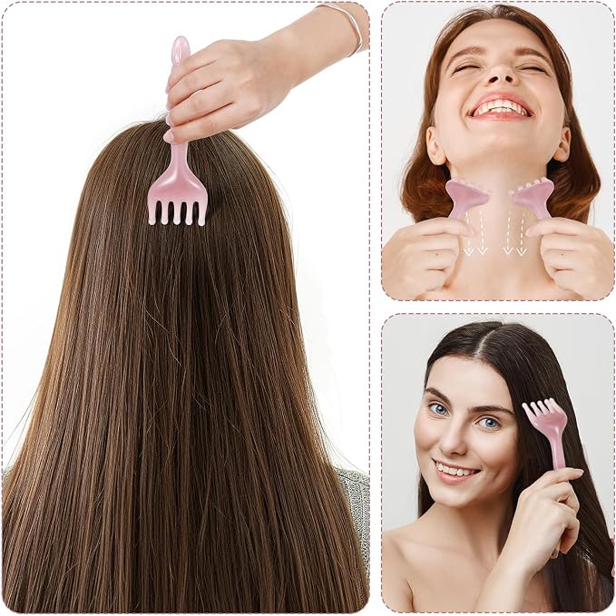WY LIGHTING LEVEL 2Pcs Head Massager Manual Hair Scalp Massager Gua Sha Five - Image 6