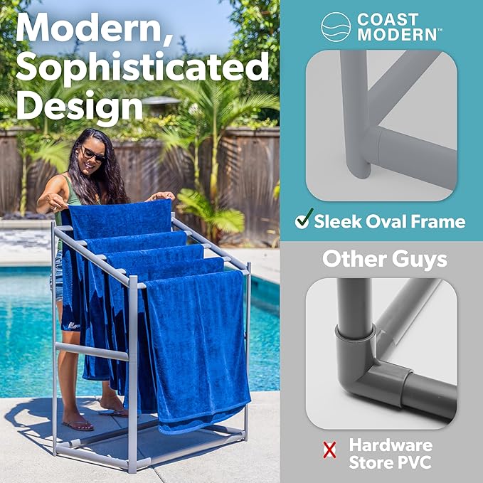 Coast Modern Pool Towel Rack – Choose Your Color - Image 4
