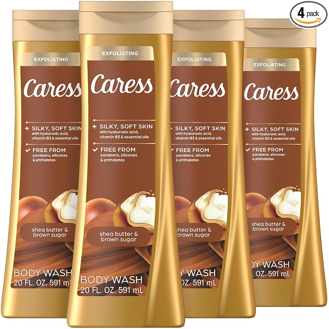 Caress Body Wash for Women, Shea Butter & Brown Sugar, Hydrating and by Caress