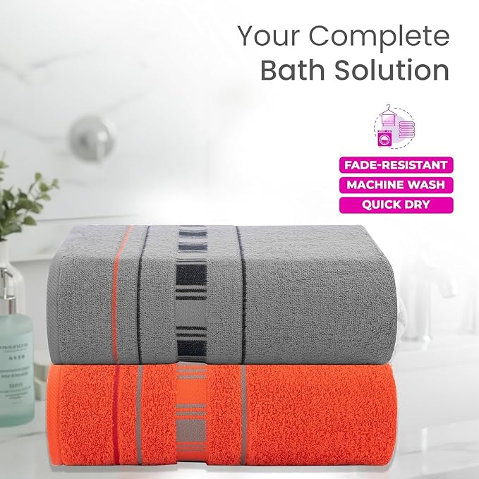 CASA COPENHAGEN X Line 2Pcs 100% Egyptian Cotton Large Designer Bathsheet - Image 2