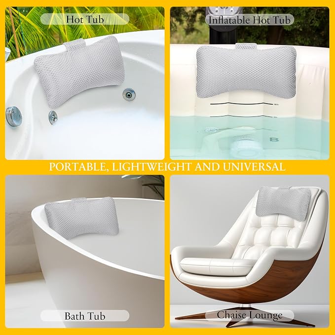 Hot Tub Pillow，Bath Pillow for Headrest，Universal Spa Pillow Height Adjustable - Image 5