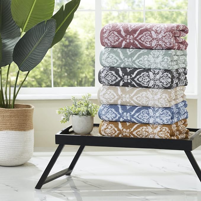 Modern Threads Amaris 6-Piece Reversible Yarn Dyed Jacquard Towel Set - Image 5