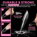 UNA GELLA Long Stiletto Gel Nail Tips: 216pcs Halloween Stiletto Almond Fake - Image 5