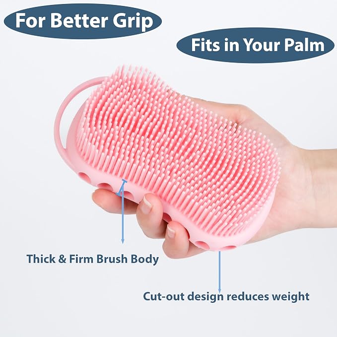 MtBoi Double-Sided Exfoliating Silicone Body Scrubber, 2-in-1 Bath Scrubber - Image 5