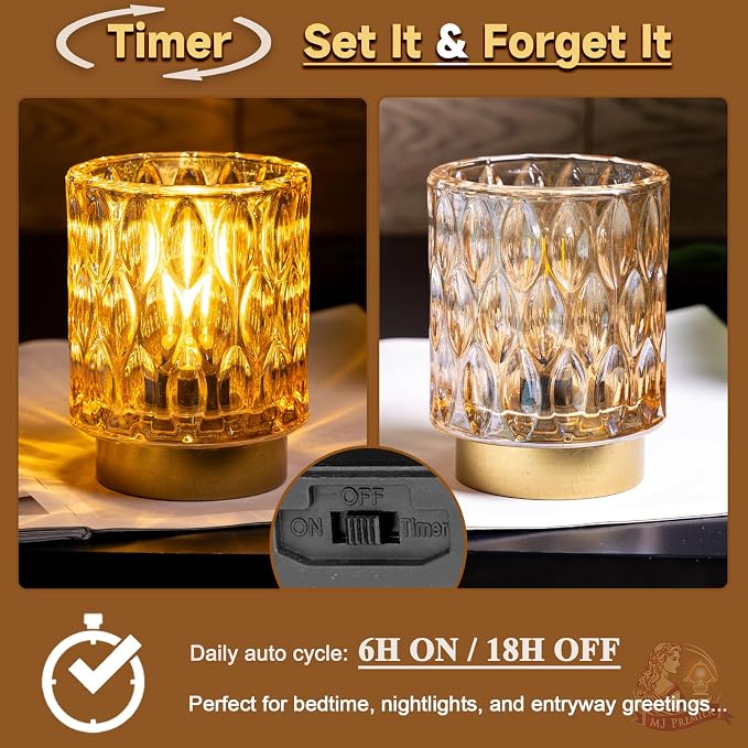Battery Operated Table Lamps Timer, Mini Crystal Lamp - Image 9