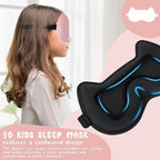 Kids Sleep Mask Eye Mask: 3D Contoured Cup Sleeping Masks, Blindfold - Image 6