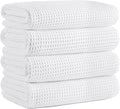 Microfiber Waffle Bath Towels, 4 Pieces, Fast Drying, Lint Free 430 GSM by Unknown
