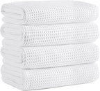 Microfiber Waffle Bath Towels, 4 Pieces, Fast Drying, Lint Free 430 GSM by Unknown