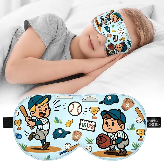 Kids Silk Sleep Mask – 100% Mulberry Silk Eye Cover, Kid Eye Mask by Unknown