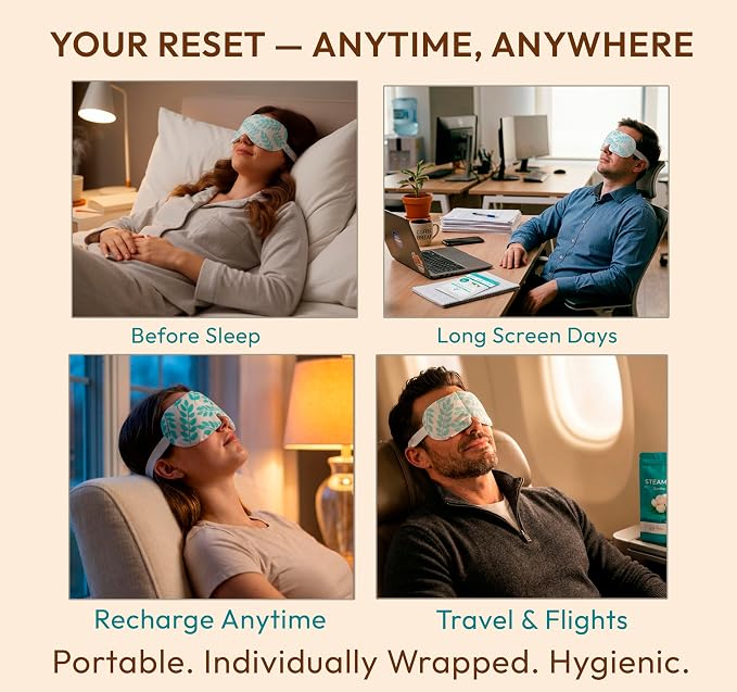 Steam Eye Mask - 16 Pack Self-Heating Warm Compress - Image 4
