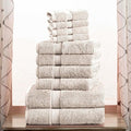 SUPERIOR Egyptian Cotton Pile 10 Piece Towel Set, Includes 2 Bath, 4 Hand by SUPERIOR