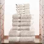 SUPERIOR Egyptian Cotton Pile 10 Piece Towel Set, Includes 2 Bath, 4 Hand by SUPERIOR