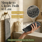 Body Exfoliator Set – Back Scrubber Strap & Exfoliating Glove, 3 Piece Shower - Image 3