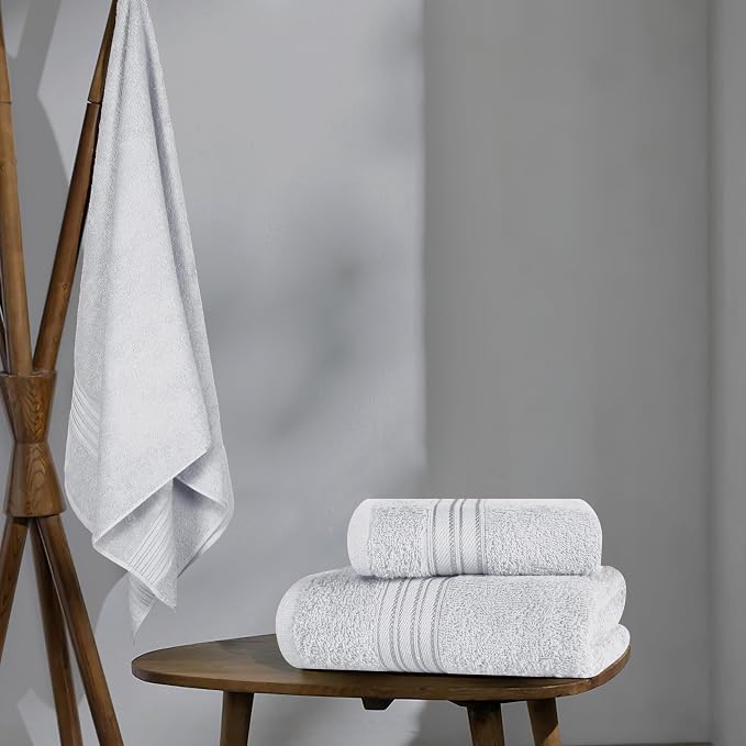 BOUTIQUO Ultra Soft 3 Pack Cotton Towel Set, Contains a Bath Towels 28x55 inch - Image 4
