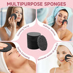 100 Count Compressed Facial Sponges 100% Natural Cellulose Eco-Friendly Makeup - Image 2