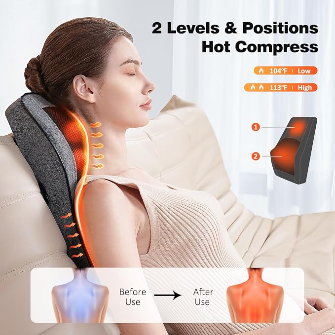 Boriwat Back Massager with Heat, Neck Massager - Image 3