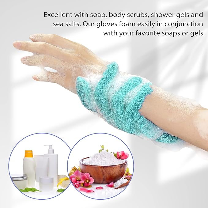 Evridwear Exfoliating Glove Shower Gloves Exfoliate Dead Skin - Image 7