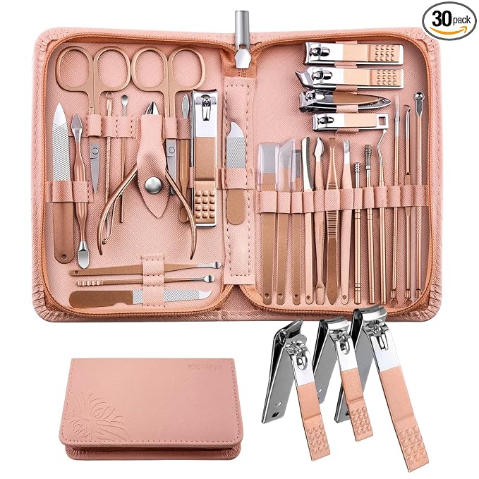 WOAMA Manicure Set Pedicure Kit - 30 in 1 Nail Kit Professional Stainless Steel by WOAMA