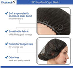 ProtectX 100-Pack Black Disposable Hair Nets, Elastic Head Cover, Bouffant Caps - Image 3