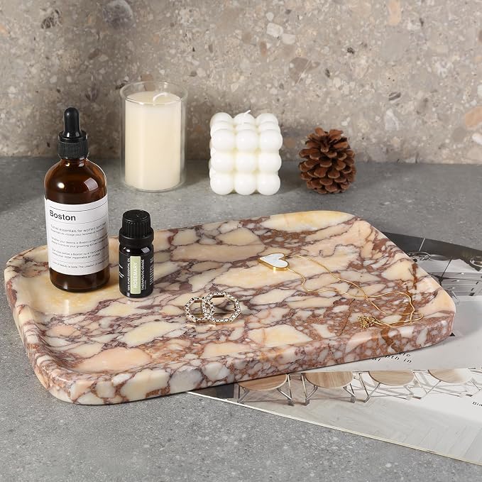 Karibiber Calacatta Marble Vanity Trays, Marble Bathroom Tray Countertop - Image 6