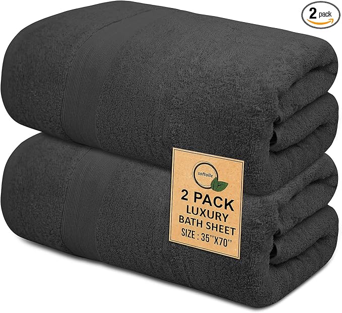 Softolle 100% Cotton Luxury Bath Sheets by Softolle