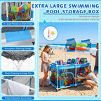 Briwooody 2-Tier Pool Float Storage Bin, 333 Gallon Large Rolling Pool Toy - Image 3