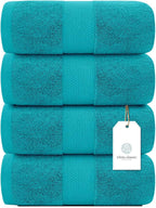 White Classic Luxury Bath Towels Set of 4 Large - Image 2