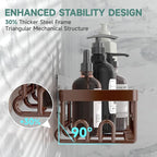 Veken Shower Caddy 6-Pack, No Drilling & Rustproof, Waterproof Adhesive Shelves - Image 2