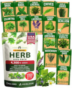 HOME GROWN Herb Seeds for Planting 15-Pack Massive Seed Count 4, 300+ Seeds by HOMEGROWN