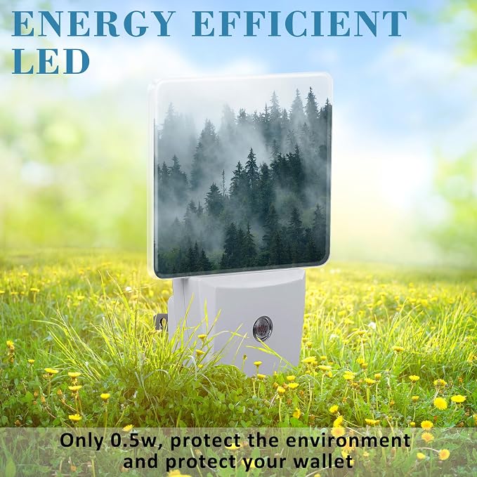 Night Light Plug into Wall Misty Fir Forest Night Light - Image 6