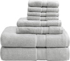Madison Park 800GSM Bathroom Towel Set of 8 100% Cotton Bath Towel Set by MADISONPARK