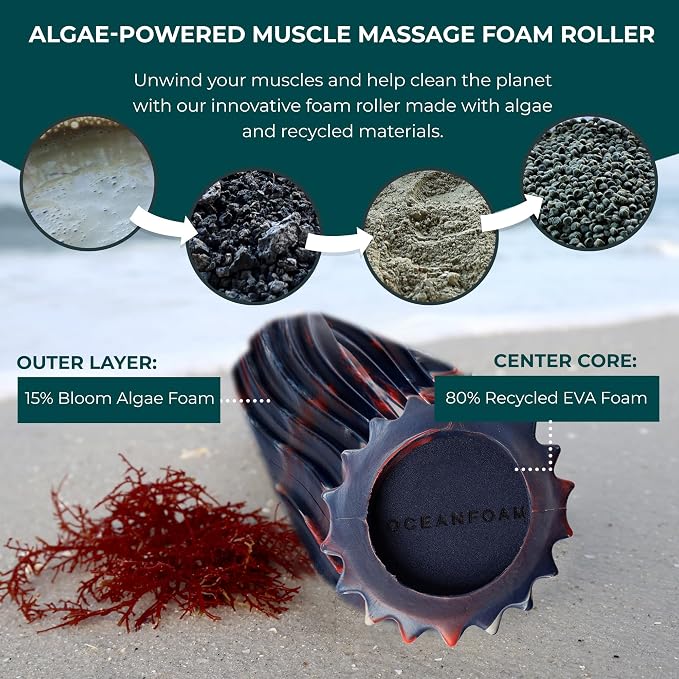 Oceanfoam Ripple Travel Foam Roller Firm Mini Foam Roller - Image 7