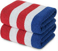 Premium Terry Cabana Beach Towel 2 Pack, 30” x 60” Soft Absorbent Cotton Pool by 9Threads