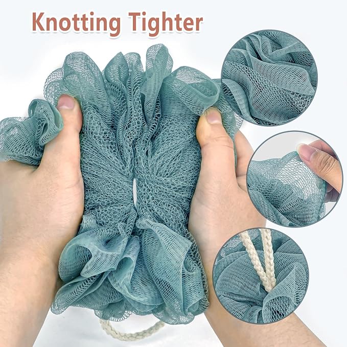 Rnoafmu Shower Loofah Bath Sponge, 60G Loofah Exfoliating Body Scrubber - Image 4