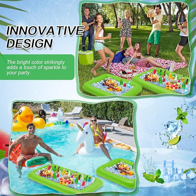 Leitee 4 Pcs Inflatable Ice Serving Bars Buffet Serving Tray Drink Cooler - Image 5