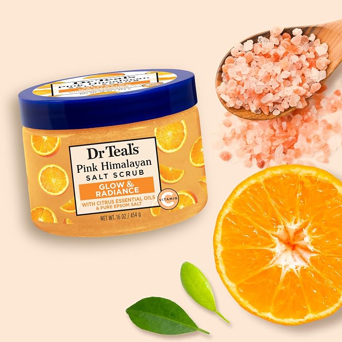 Dr Teal's Pink Himalayan Salt Body Scrub, Glow & Radiance - Image 5