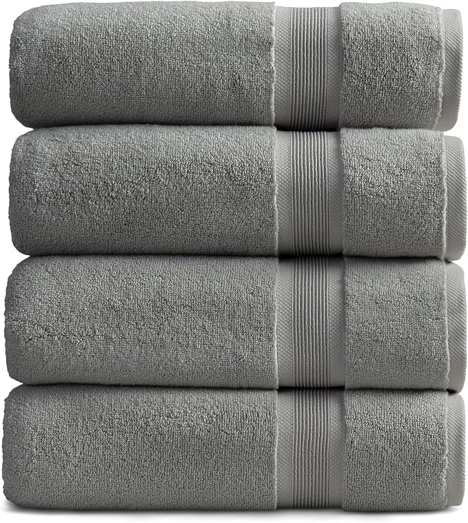 Springtree Home Luxury Bamboo Rayon Bath Towel Set of 4 | 35% Bamboo Rayon by SpringtreeHome